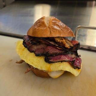 Pastrami, egg, and cheese